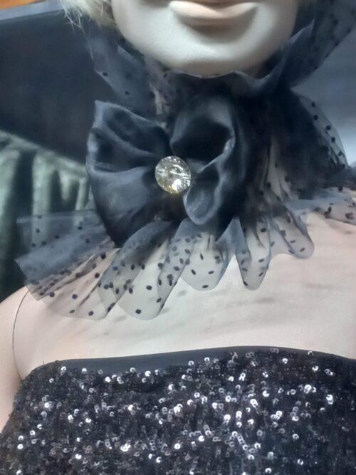 girocollo nero a pois - immagine 4