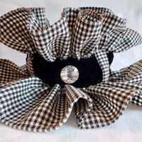 Scaldacollo in lana quadri bianco e nero