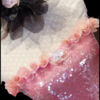 vestito paillettes rosa